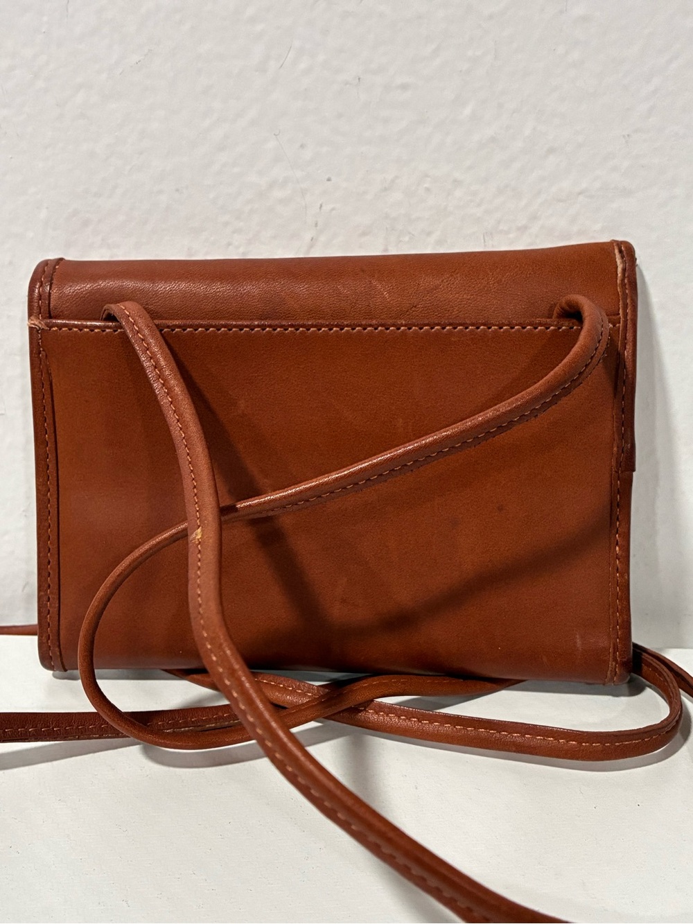 Vintage Coach Envelope Swing Wallet #4843 Brown Leather Crossbody Bag - Picture 3 of 3